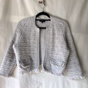 Ann Taylor Metallic silver tween cardigan